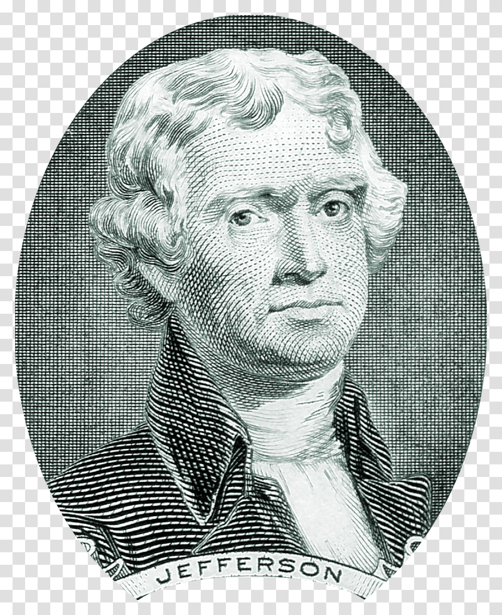 Dollar Bill Thomas Jefferson, Painting, Drawing, Person Transparent Png