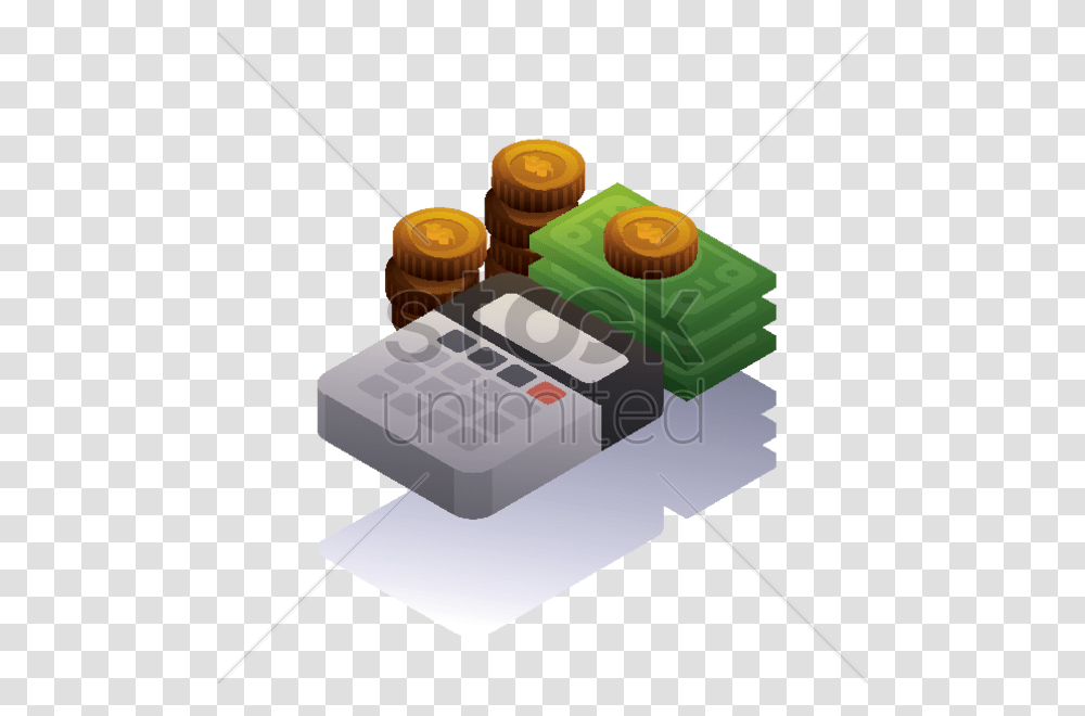 Dollar Bills And Coins With Calculator Vector Image, Electronics, Keyboard, Hardware, Computer Hardware Transparent Png