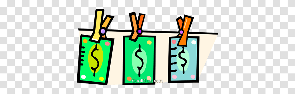 Dollar Bills Hanging On The Line Royalty Free Vector Clip Art, Number Transparent Png