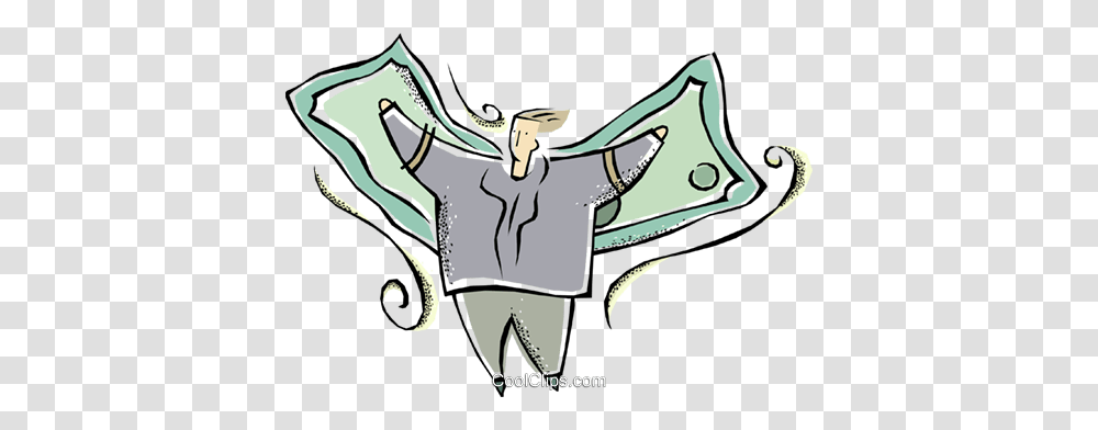 Dollar Bills Royalty Free Vector Clip Art Illustration, Drawing Transparent Png