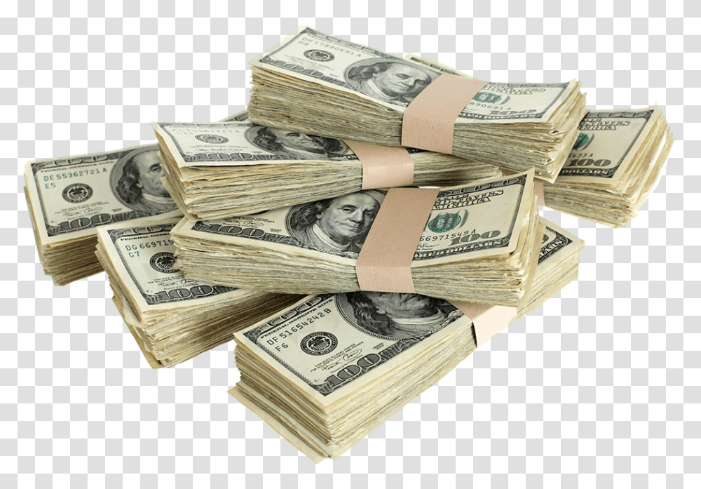 Dollar Bills Stacked Stack Of Dollar Bills, Money, Box Transparent Png