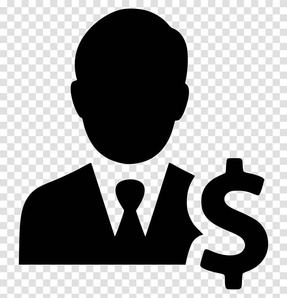 Dollar Business Man Businessman Earnings Icon Free, Stencil, Silhouette, Crown, Jewelry Transparent Png