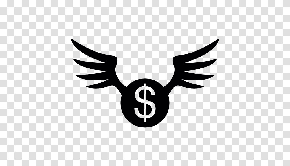 Dollar Coin With Wings, Emblem, Stencil, Logo Transparent Png