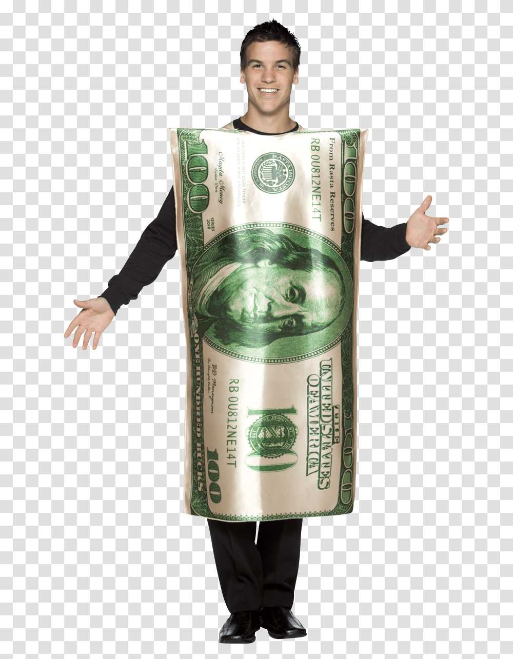 Dollar Costume, Person, Human, Money, Liquor Transparent Png