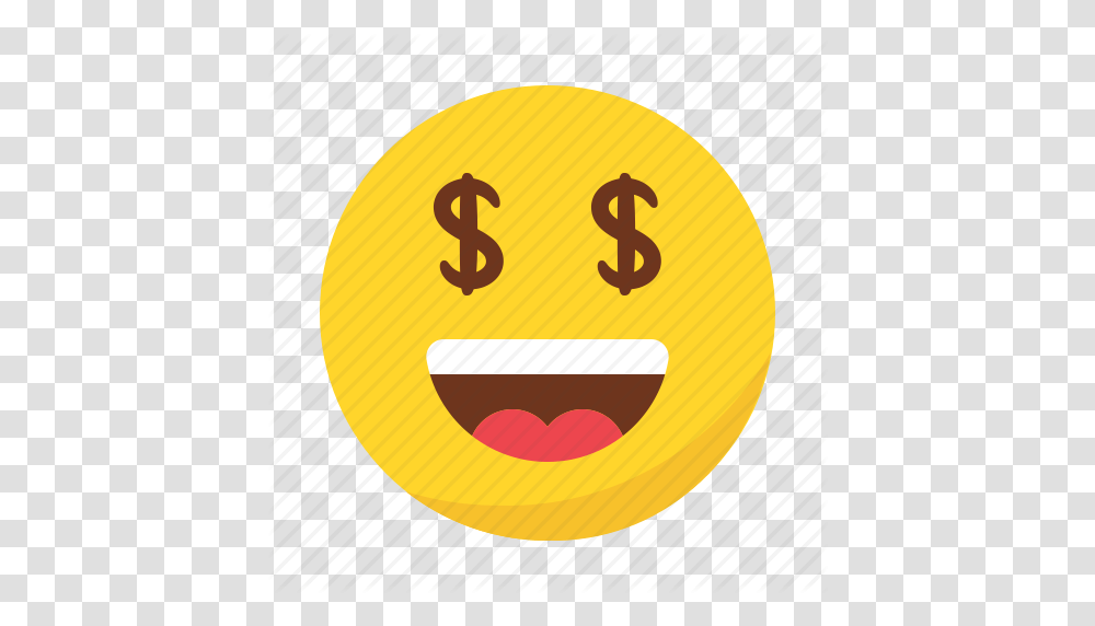 Dollar Emoji Emoticon Happy Money Smile Icon, Label, Number Transparent Png
