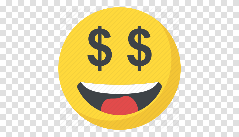 Dollar Eyes Emoji Greedy Happy Face Money Face Rich Icon, Label, Number Transparent Png