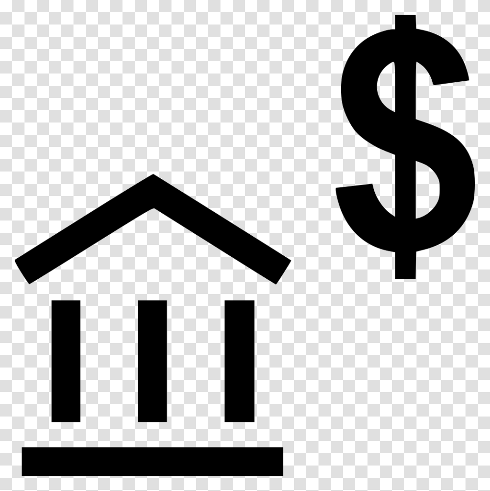 Dollar Icon Bank, Stencil, Silhouette Transparent Png