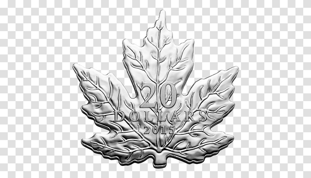Dollar Maple Leaf Coin, Plant, Silver, Aluminium Transparent Png