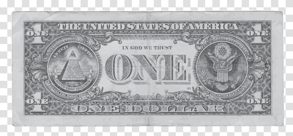 Dollar One Money Back Us Bank Note Finance 1 Dollar Bill Transparent Png