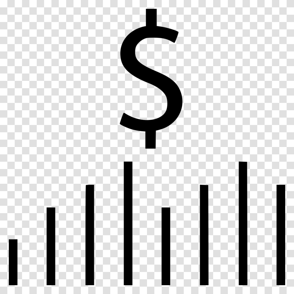 Dollar Sign Bars Online Business Revenue Icon Free, Number, Stencil Transparent Png