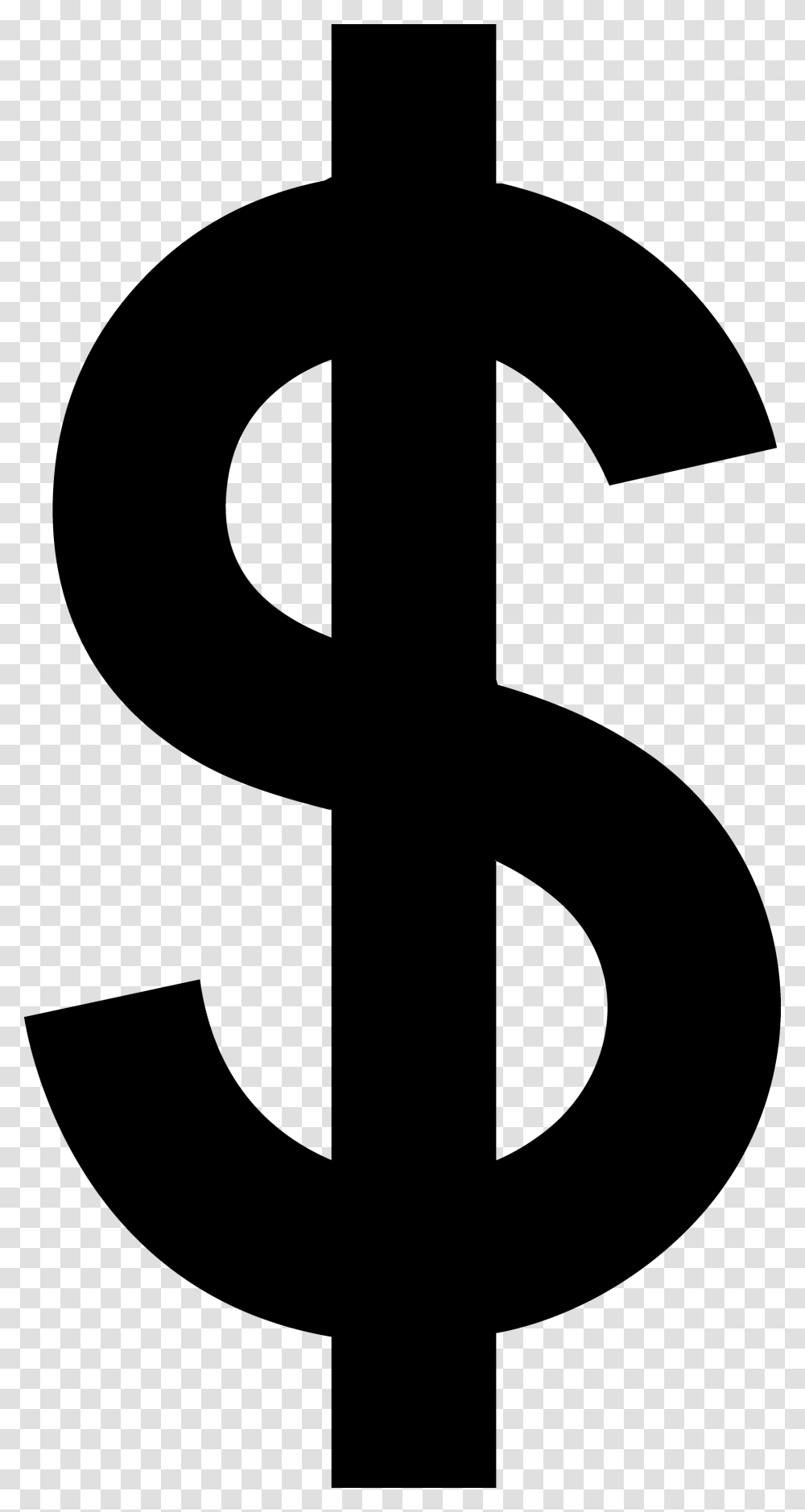 Dollar Sign Clipart Black And White, Cross, Alphabet Transparent Png