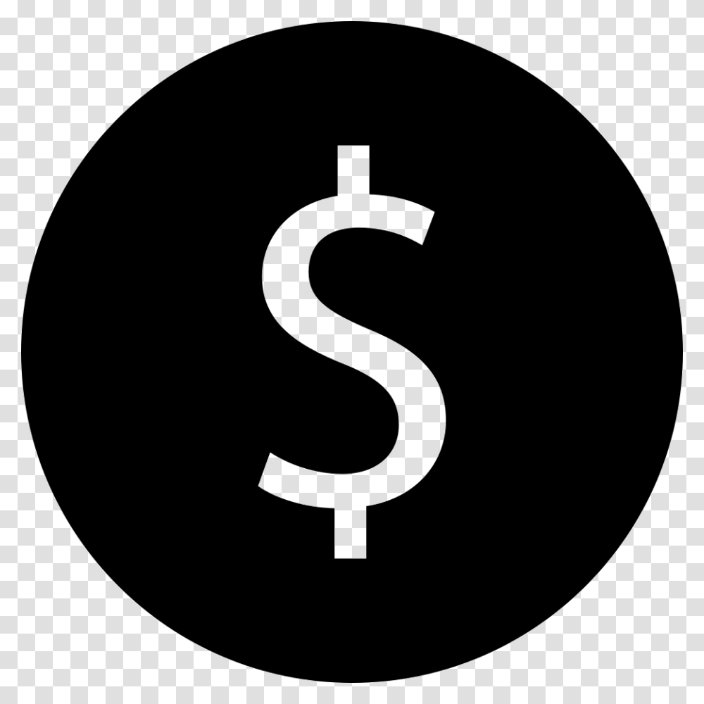 Dollar Sign Inside Black Circle Icon Free Download, Number, Alphabet Transparent Png