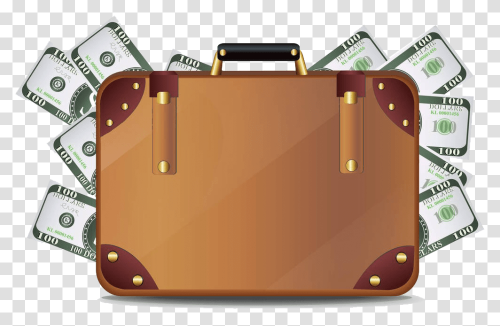 Dollars Clipart Suitcase With Money, Luggage, Bag, Briefcase Transparent Png
