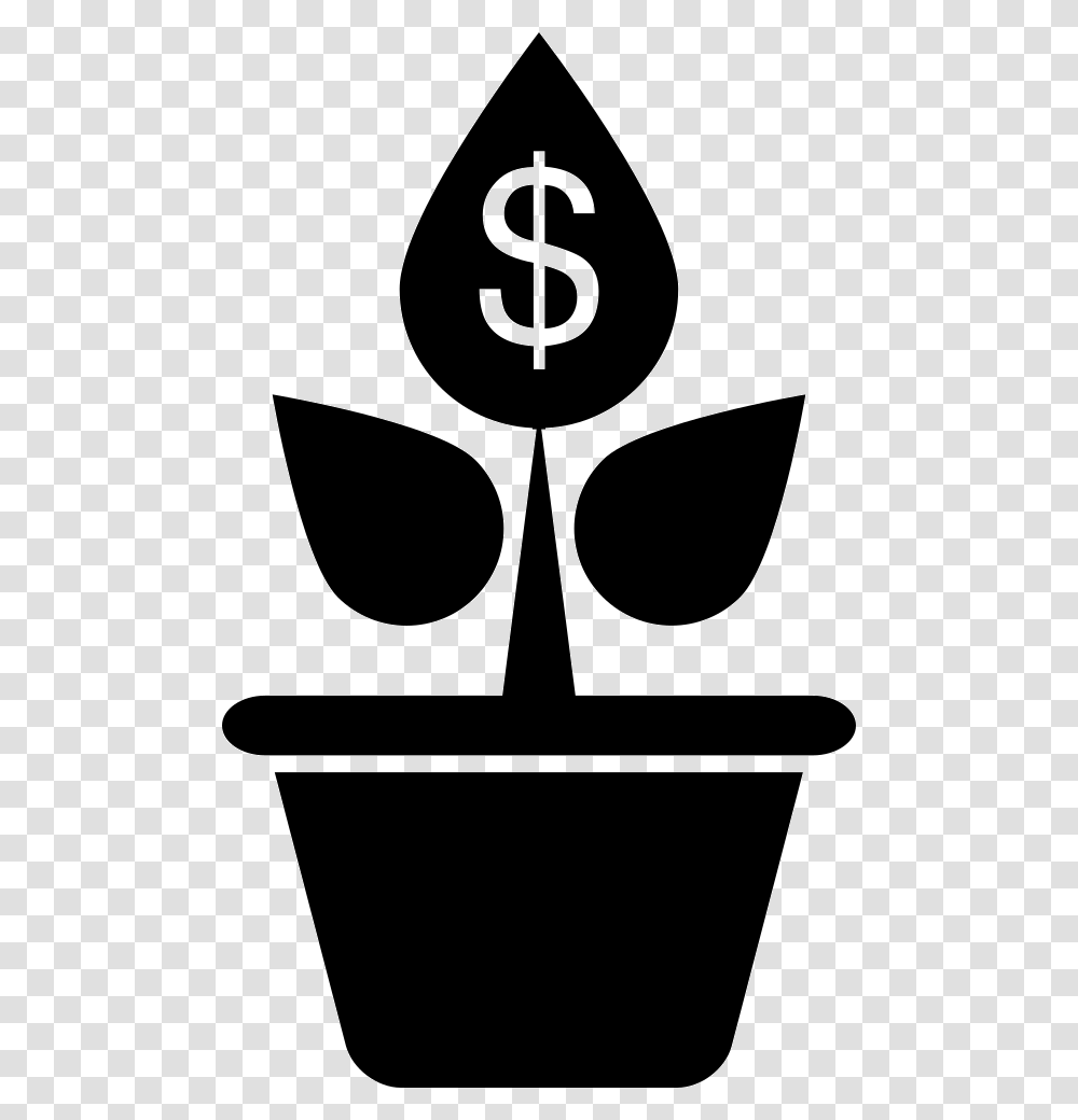 Dollars Growing On A Plant Money Plant Icon, Stencil, Silhouette Transparent Png