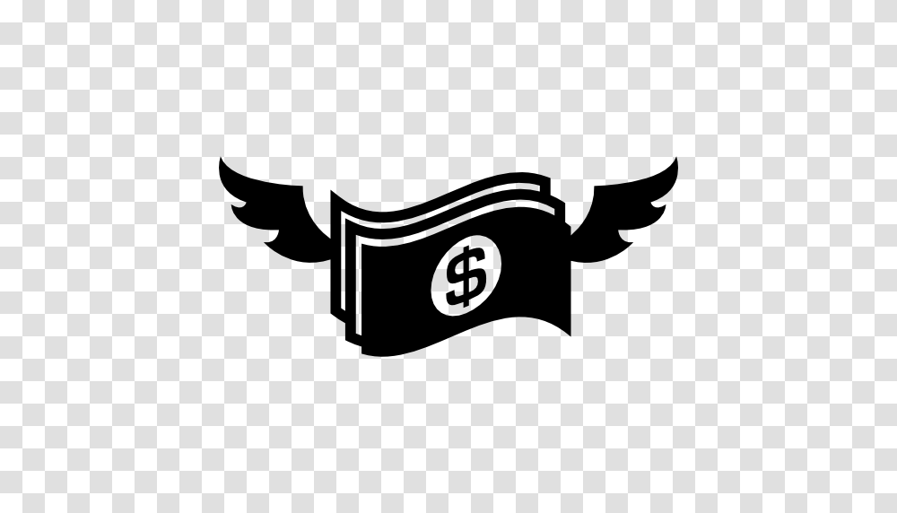 Dollars Money Bills Paper With Wings, Stencil, Number Transparent Png