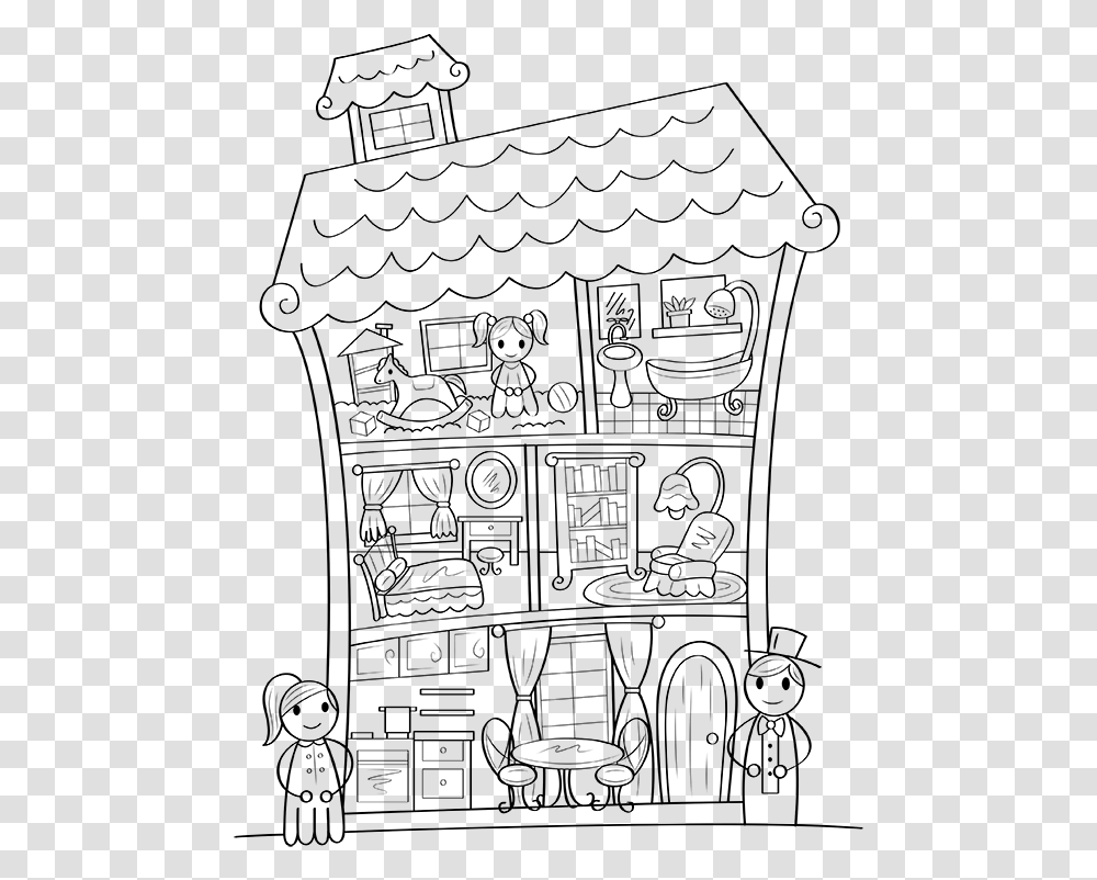Dollhouse Coloring Page, Gray, World Of Warcraft Transparent Png