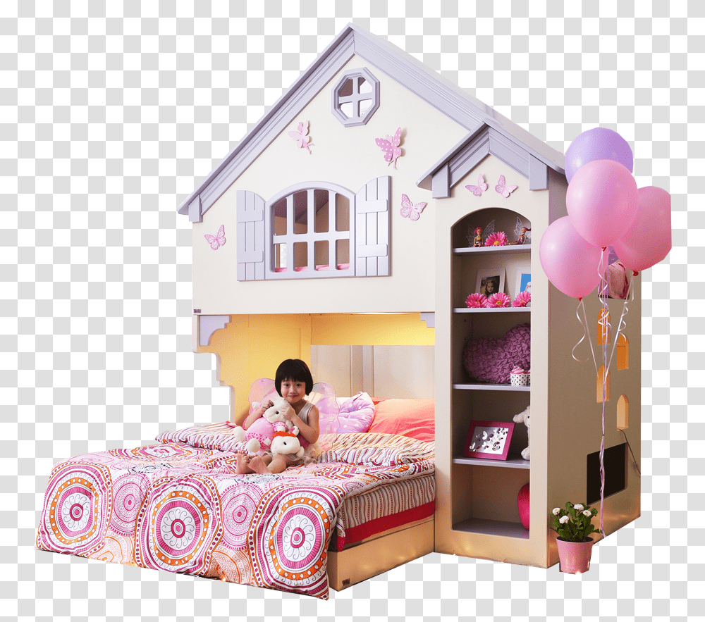 Dollhouse Tomato Kids Bed, Furniture, Person, Human, Bunk Bed Transparent Png