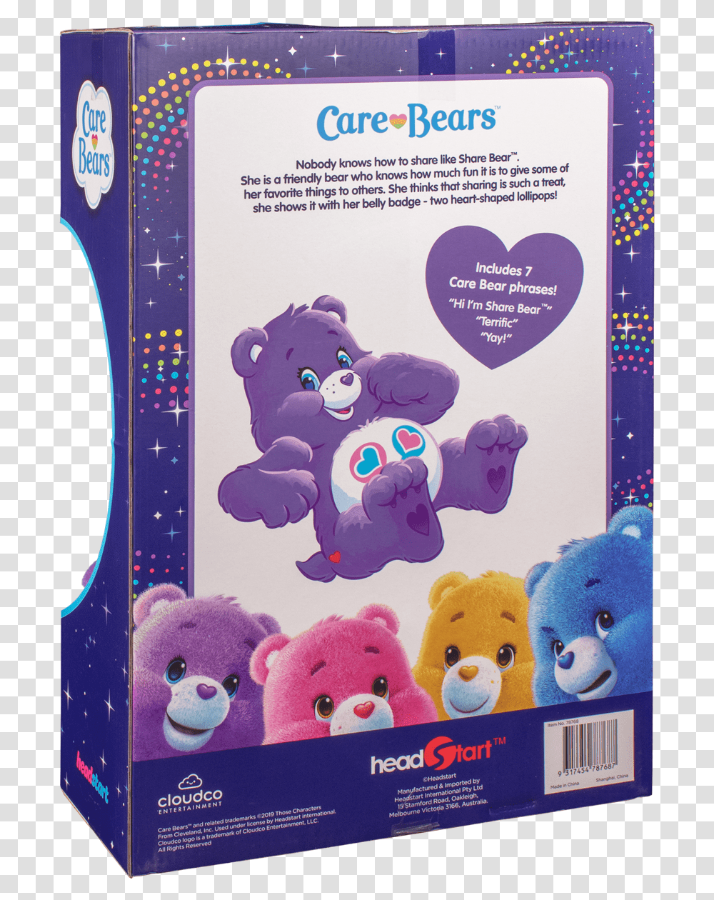 Dolls Amp Bears Bears Care Bears Jumbo 20 Purple Share Plush, Toy, Bed, Furniture Transparent Png