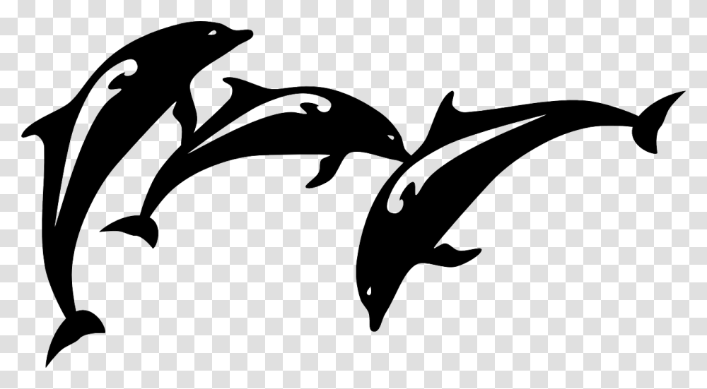Dolphin Fish Jumping Animal Mammal Silhouette Dolphin Images Black And White, Stencil, Axe, Tool, Mustache Transparent Png
