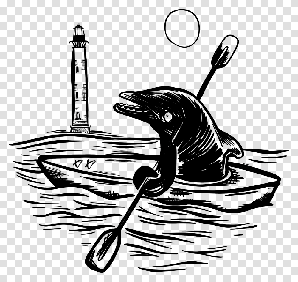 Dolphin Kayaking Illustration, Outdoors, Nature, Astronomy, Glass Transparent Png