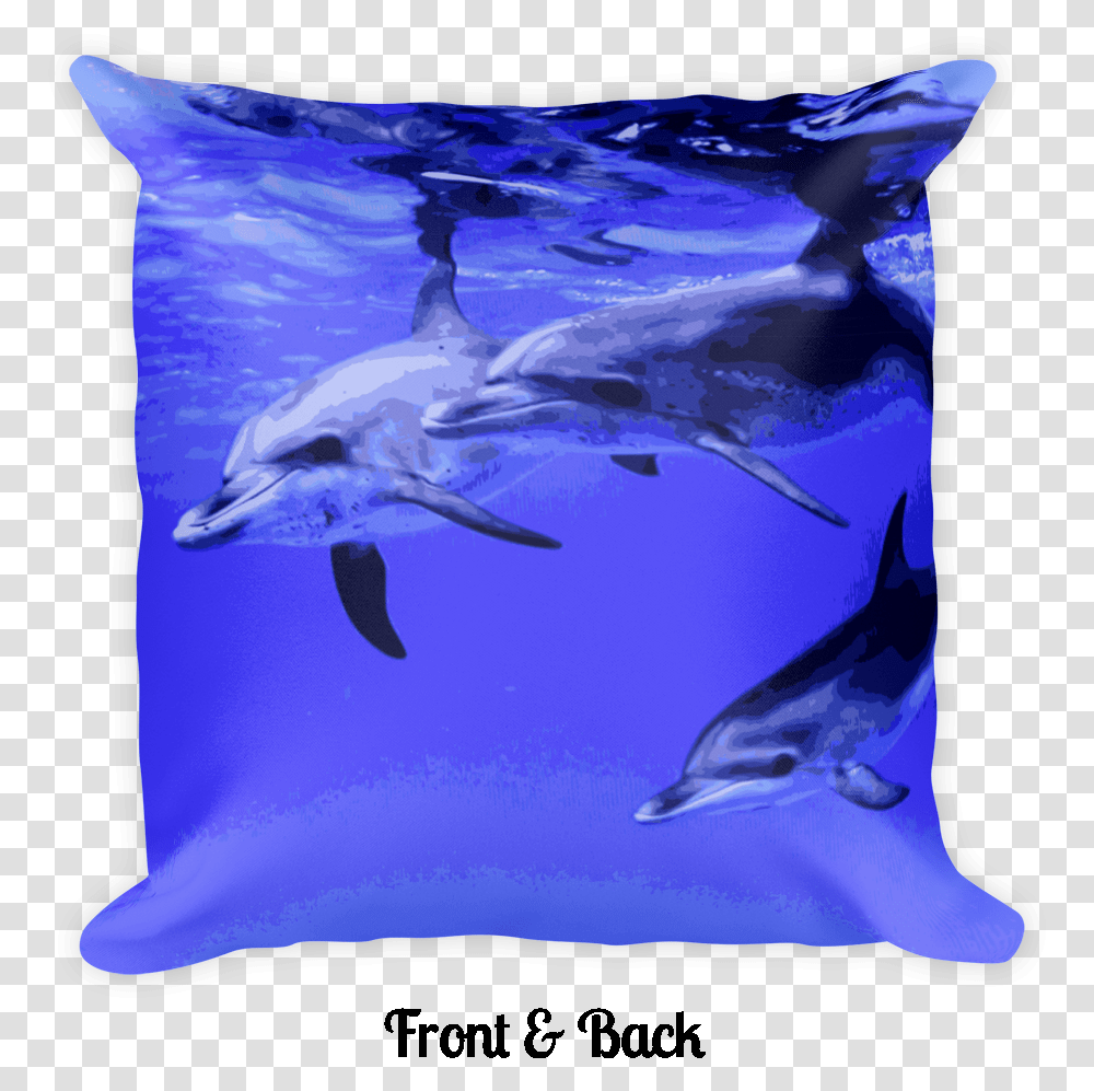 Dolphin Swim Hawaii Square Pillow Cushion, Sea Life, Animal, Mammal, Shark Transparent Png