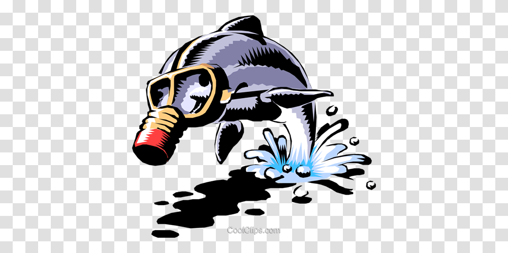 Dolphin With Gas Mask Royalty Free Vector Clip Art Illustration, Animal, Helmet, Bird Transparent Png