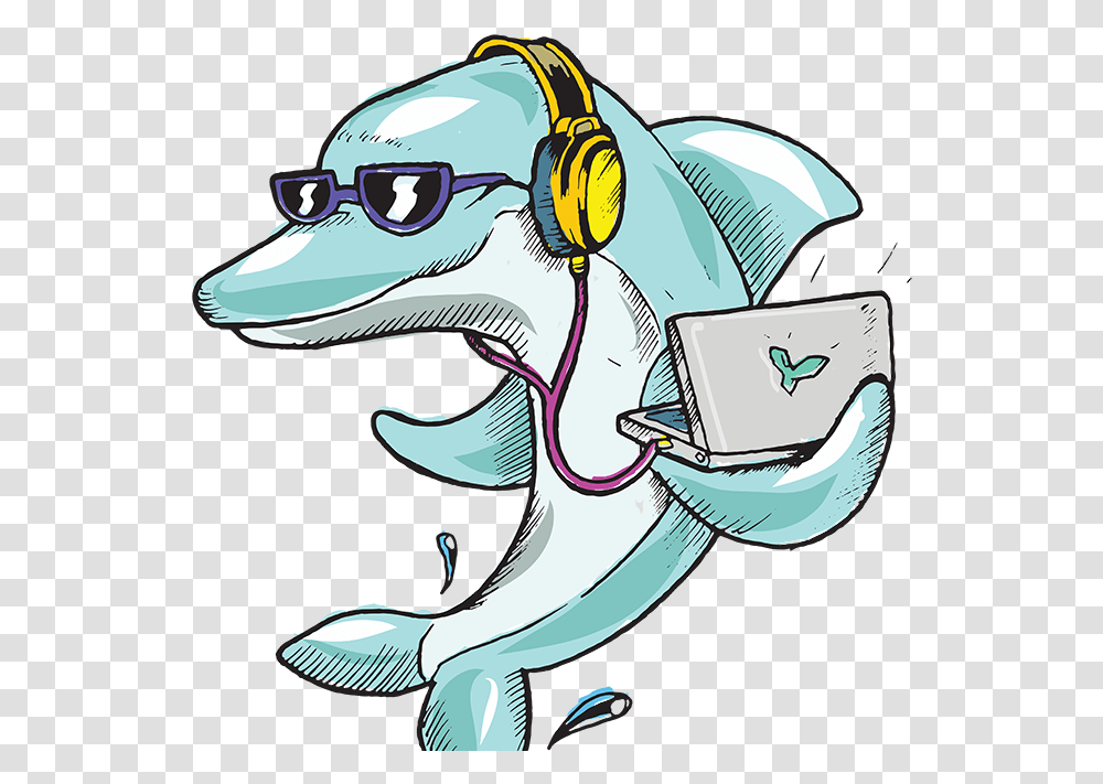 Dolphinmusic Vector Illustrator Cc Illustration Design Cartoon, Helmet, Apparel, Animal Transparent Png