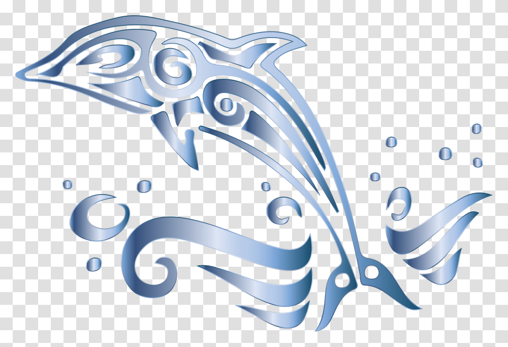Dolphins Clipart Background Dolphin Art Black And White, Graphics, Floral Design, Pattern, Sculpture Transparent Png