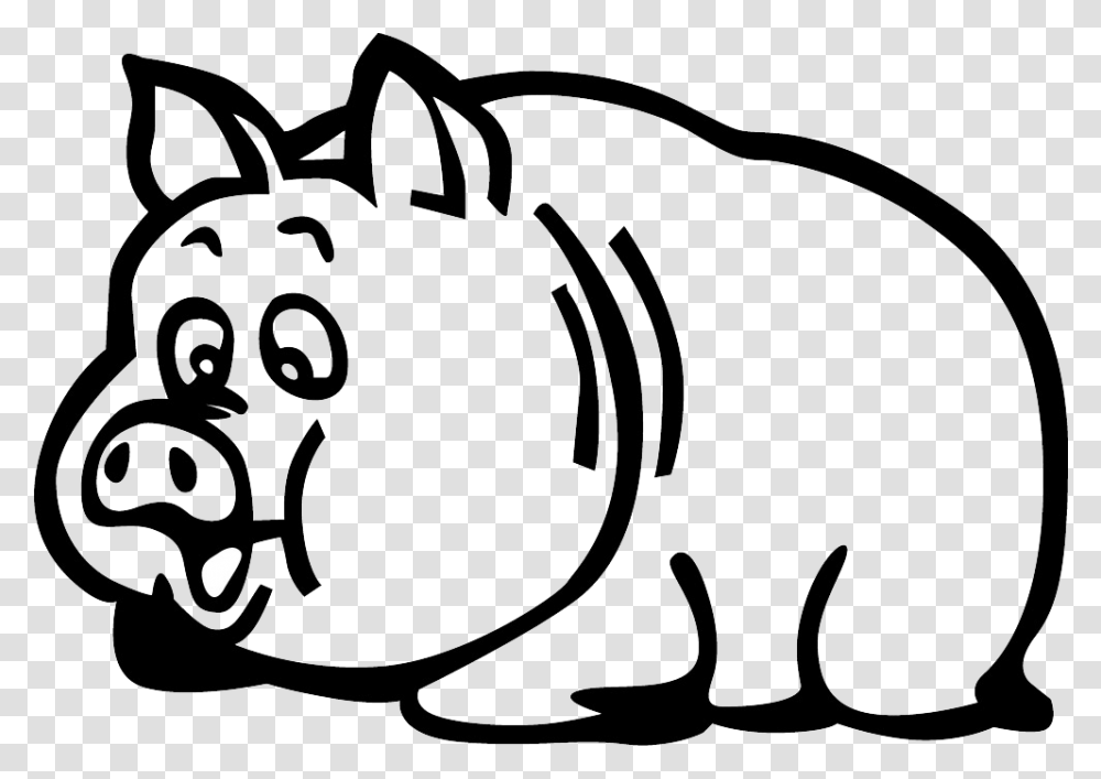 Domestic Pig Cartoon Mcdull Pig Silhouette, Stencil, Label Transparent Png