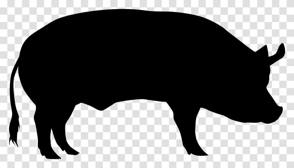 Domestic Pig Cattle Sheep Silhouette Background Pig Silhouette, Gray, World Of Warcraft Transparent Png