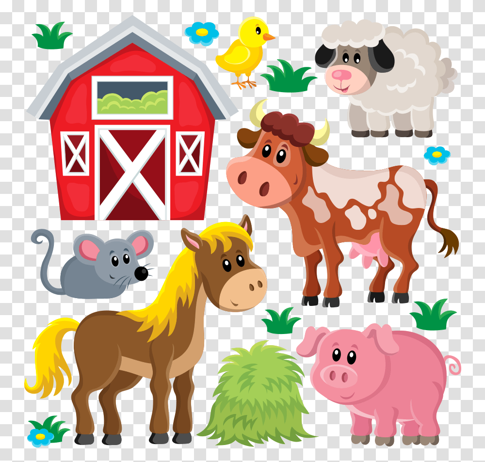 Domestic Pig Livestock Sheep Farm Clip Art Farm Animals Clipart, Cow, Cattle, Mammal, Bird Transparent Png