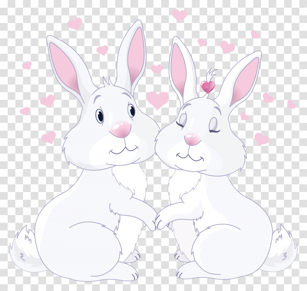 Domestic Rabbit Easter Bunny Hare Whiskers Cute Bunnies In Love, Rodent, Mammal, Animal, Snowman Transparent Png