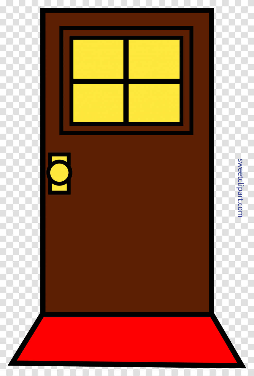 Domestic Simple Brown Door Clip Art, Window Transparent Png