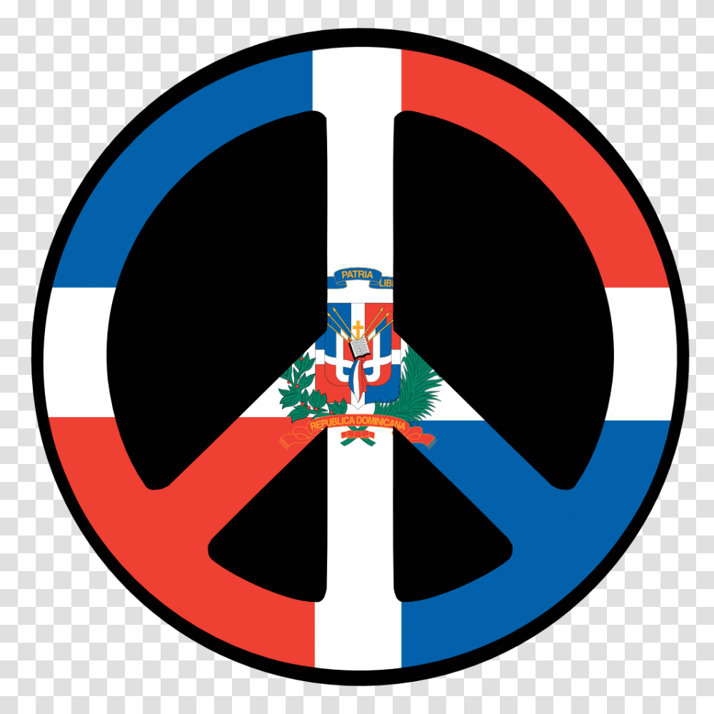 Dominican Flag Dominican Republic Peace Symbol Flag Twee, Logo, Trademark, Star Symbol, Label Transparent Png
