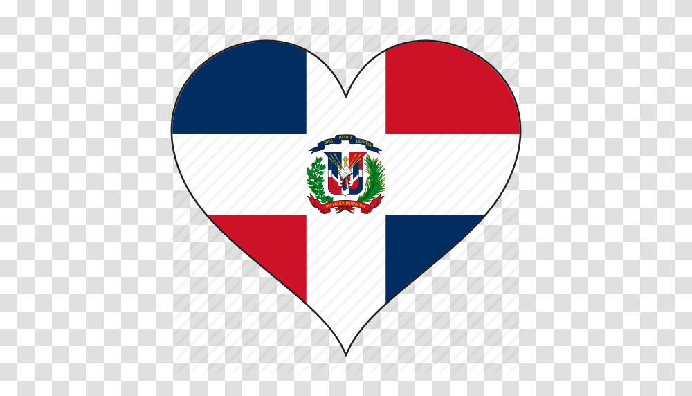 Dominican Republic Flag Heart National North America Icon, Logo, Trademark, Emblem Transparent Png