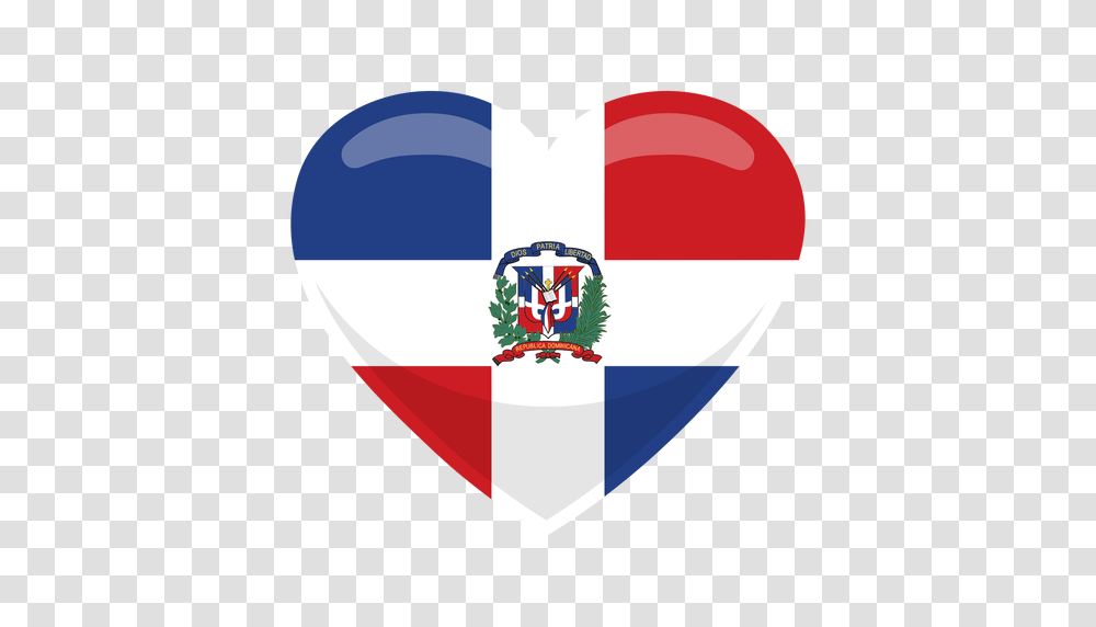 Dominican Republic Heart Flag, Logo, Trademark, Badge Transparent Png