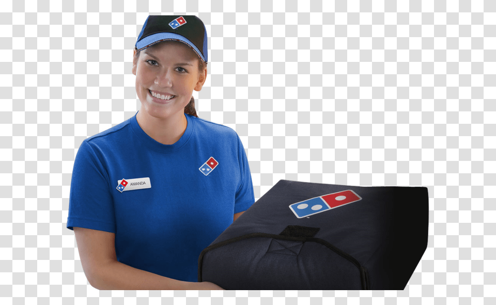 Dominos Delivery Driver, Person, Baseball Cap, Hat Transparent Png