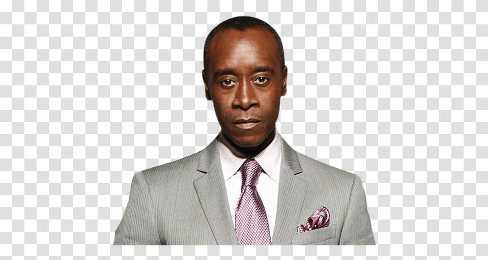 Don Cheadle Grey Suit Black Actor From Iron Man, Tie, Accessories, Person Transparent Png