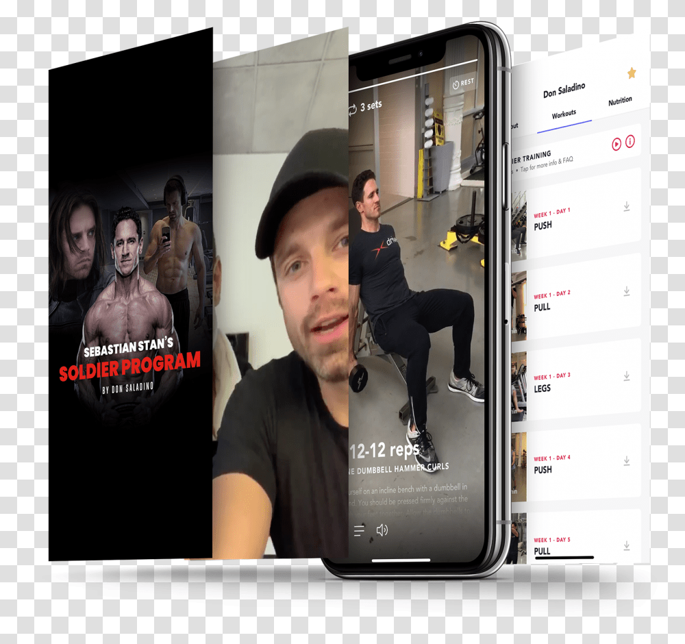 Don Saladino Celebrity Fitness App Smartphone, Person, Human, Electronics, Mobile Phone Transparent Png