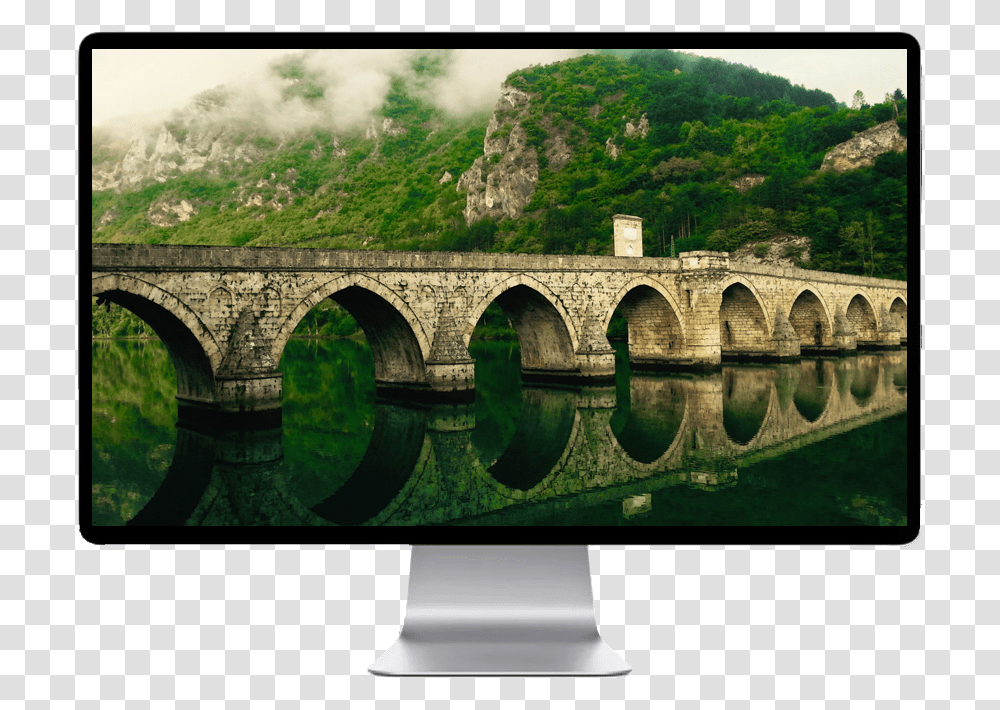 Don't Cross The Bridge Until You Come To It, Monitor, Screen, Electronics, Water Transparent Png