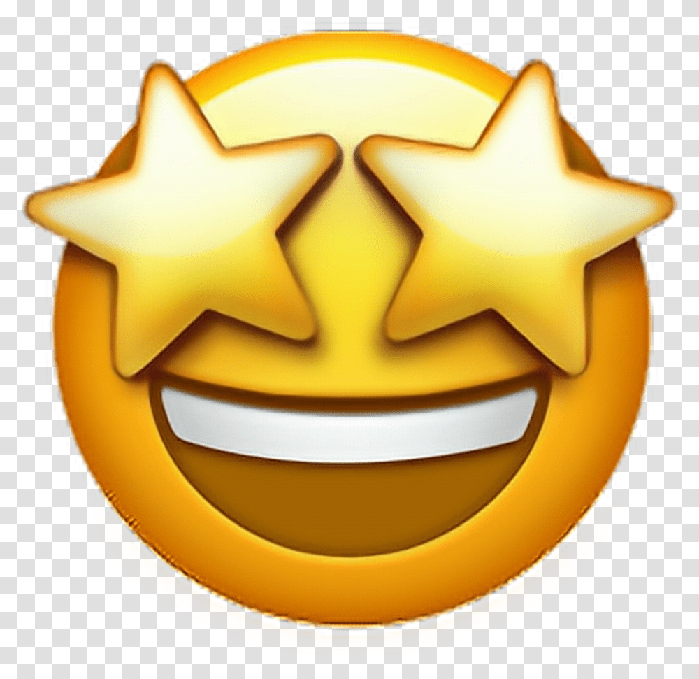 Don't Forget Clipart Smiley Face Emoji De Carita Con Estrellas, Star Symbol, Outdoors, Gold Transparent Png