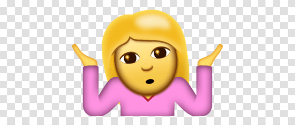 Don't Know Emoji Girl, Toy, Doll Transparent Png