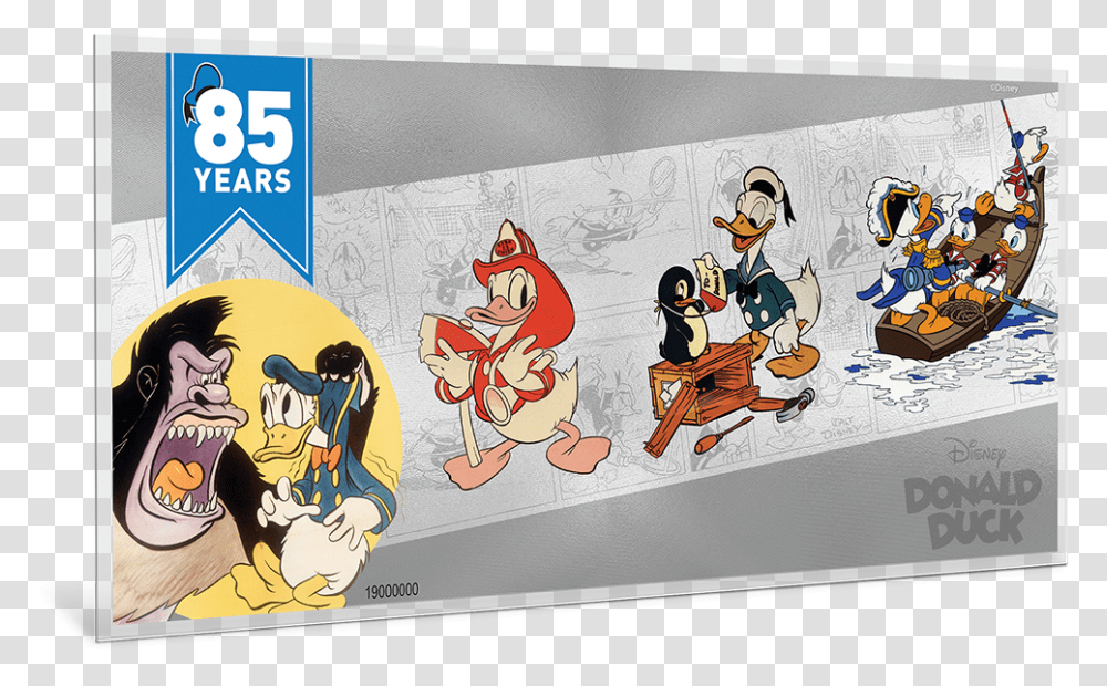 Donald Duck 85th Anniversary 5g Silver Coin Note Cartoon, Person, Human, Poster, Advertisement Transparent Png