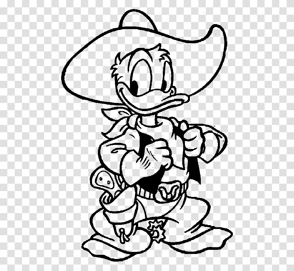 Donald Duck A Funny Cowboy Coloring Pages Donald Duck Donald Duck For Coloring, Gray, World Of Warcraft Transparent Png