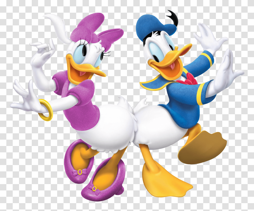 Donald Duck And Daisy Cartoon Gallery, Bird, Animal, Plush Transparent Png