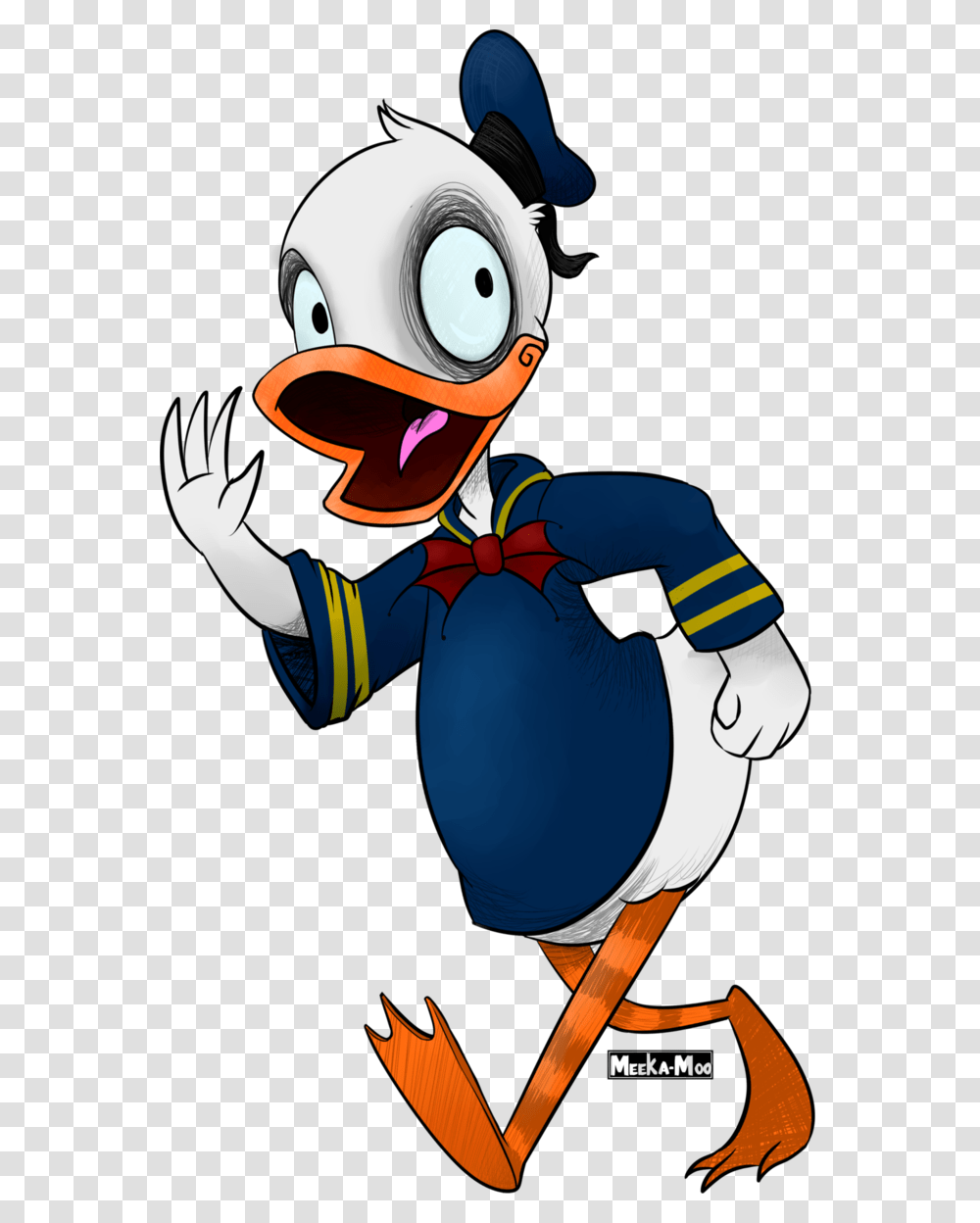 Donald Duck By Meeka Moo Tim Burton Donald Duck, Mascot, Person, Human, Manga Transparent Png