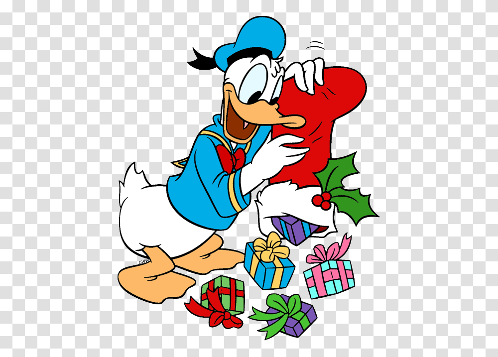 Donald Duck Christmas Clipart, Gift, Performer Transparent Png