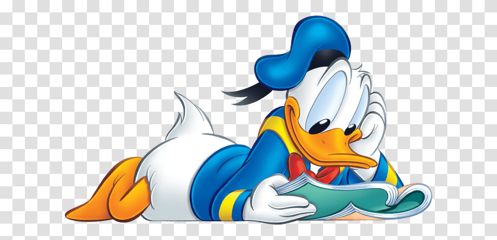Donald Duck Donald Duck Read Book, Outdoors, Animal Transparent Png