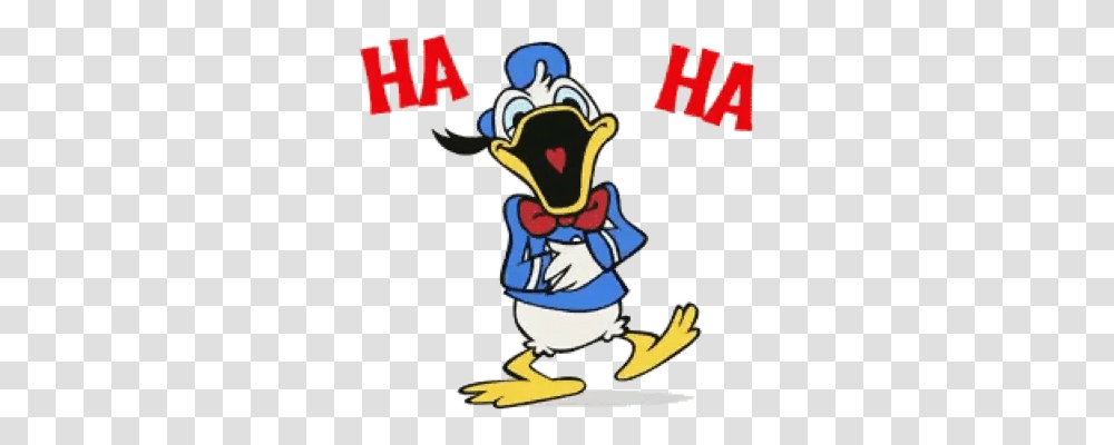 Donald Duck Whatsapp Stickers Stickers Cloud Donald Duck Lacht Gif, Text, Poster, Animal, Mammal Transparent Png