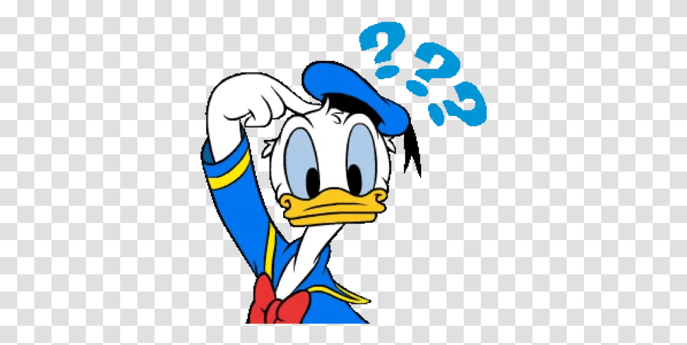 Donald Duck Whatsapp Stickers Stickers Cloud Donald Duck Thinking Clipart, Animal, Graphics, Hand, Bird Transparent Png